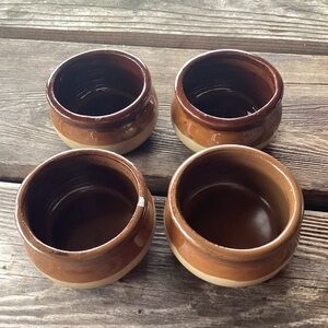Vintage Mini Stoneware/Terracotta Crocks - set of 4